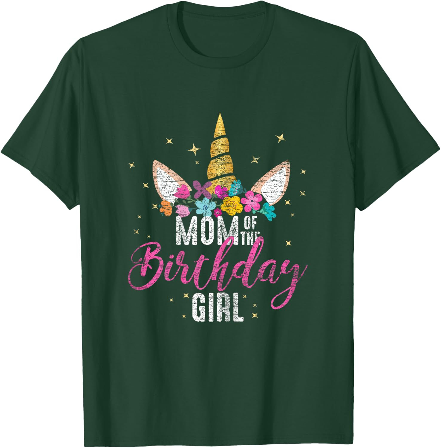 Mom Of The Birthday Girl Mother Gifts Unicorn Birthday T-Shirt - T-Shirt | Forest