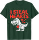 Kids I Steal Hearts Trex Dino Baby Boy Valentines Toddler Kids T-Shirt - T-Shirt | Forest