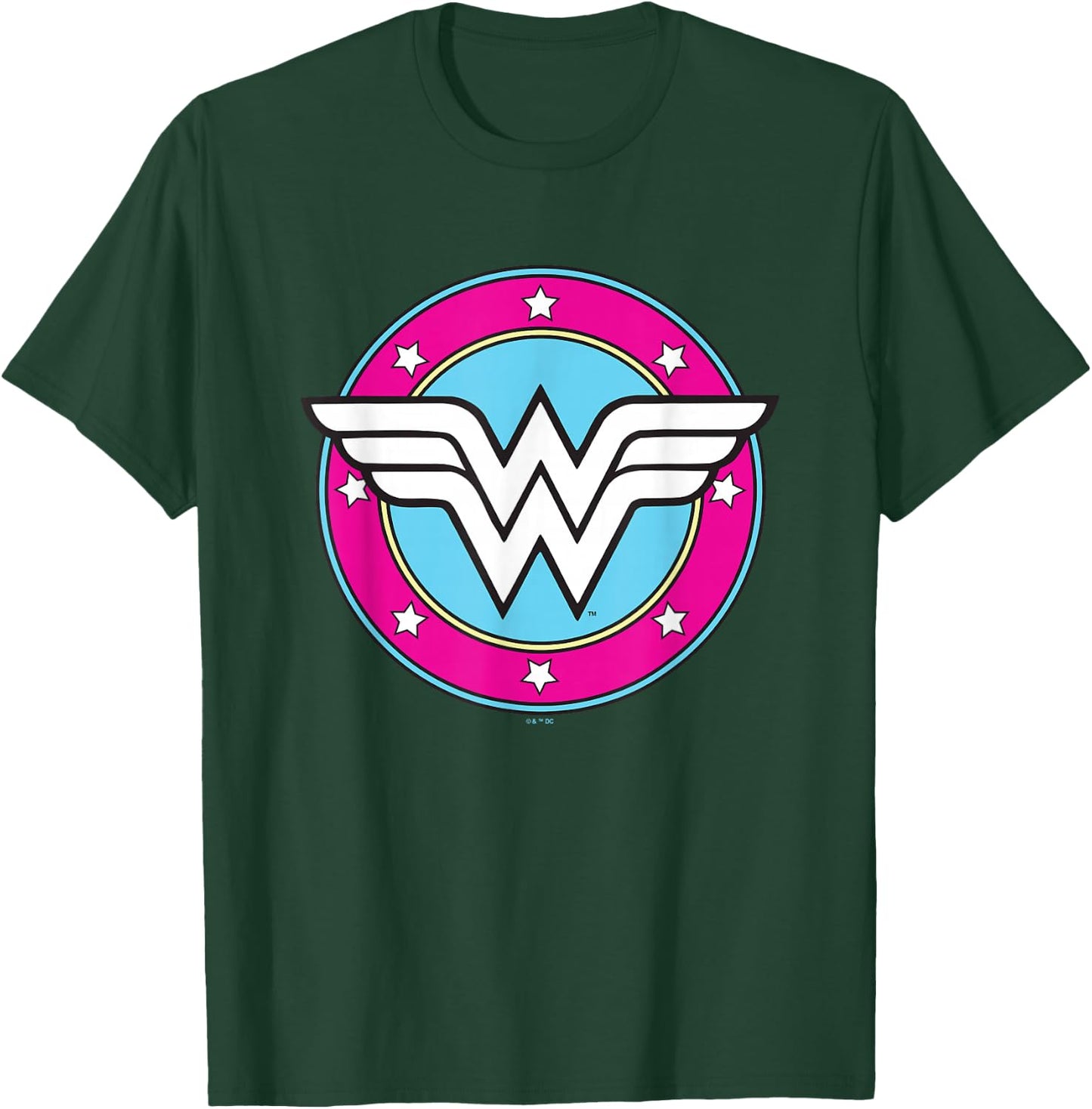 DC Comics Wonder Woman Classic Super Retro Pink Badge T-Shirt - T-Shirt | Forest