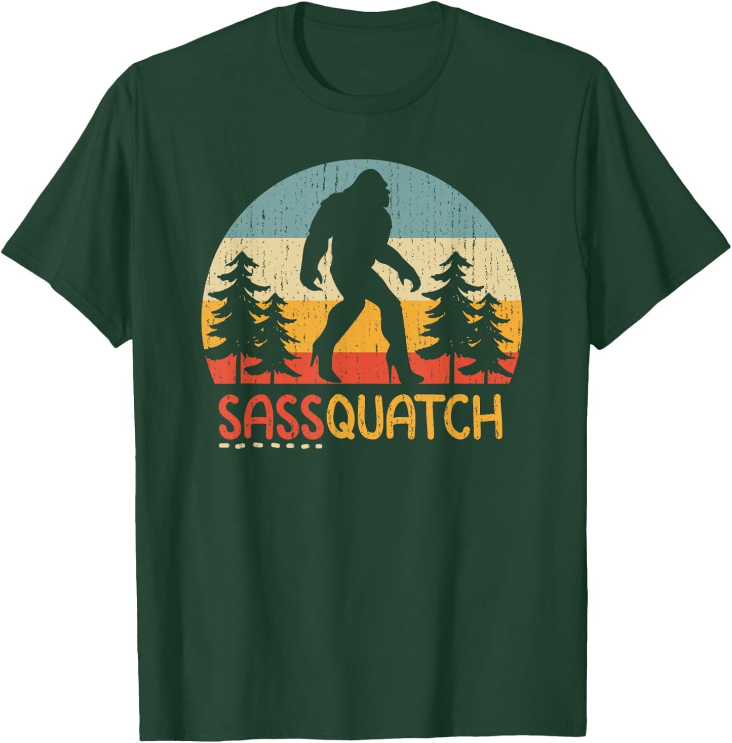 Retro Sassquatch Girl Bigfoot In High Heels Feminine Bigfoot Funny Sasquatch - Women's Black Short Sleeve Classic Fit - Size 6 T-Shirt - T-Shirt | Forest