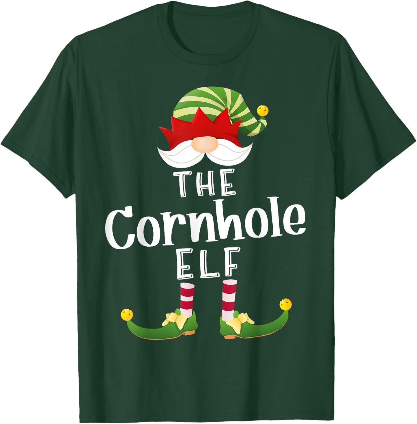 Cornhole Elf Group Christmas Funny Pajama Party T-Shirt - T-Shirt | Forest