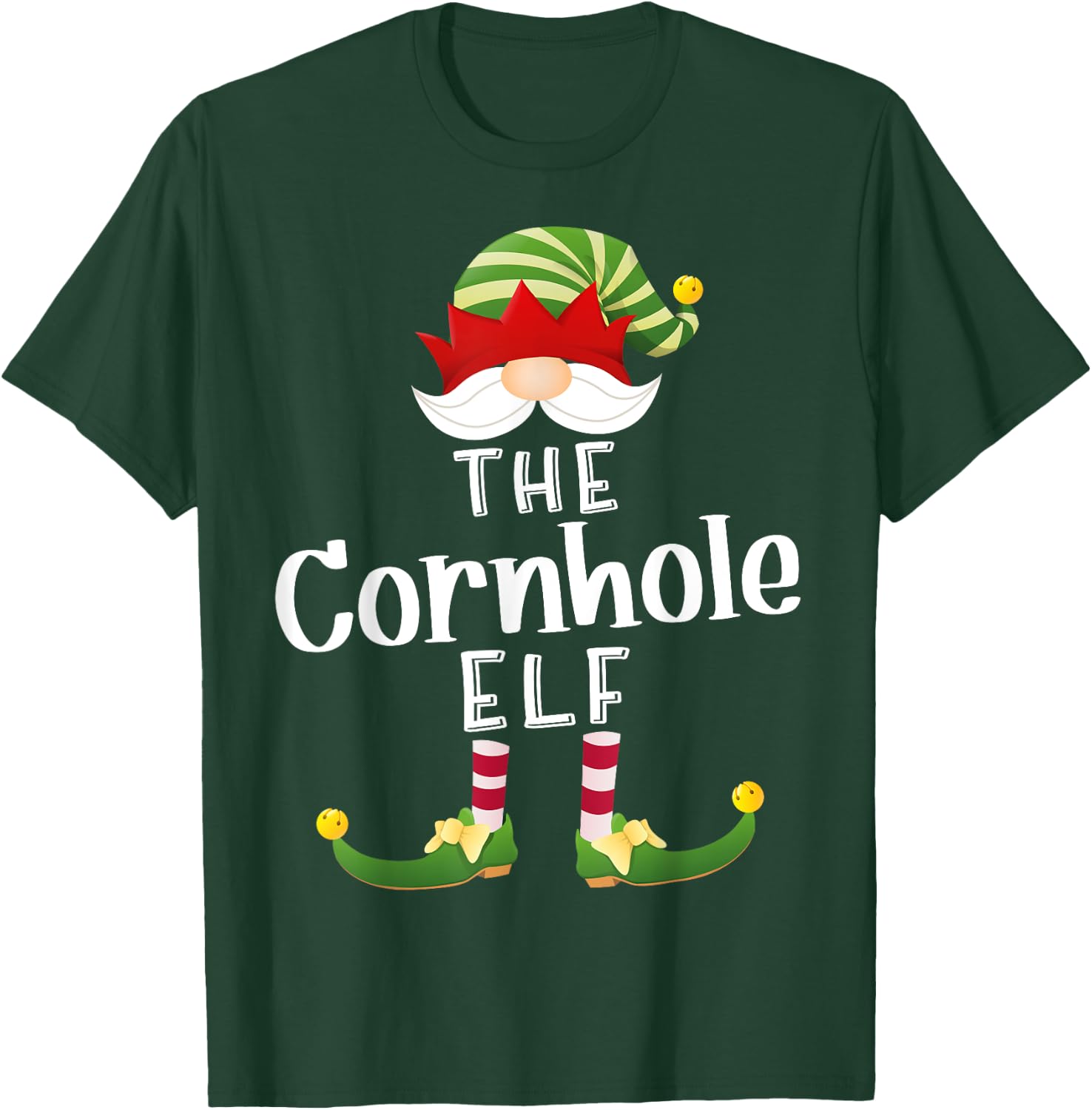 Cornhole Elf Group Christmas Funny Pajama Party T-Shirt - T-Shirt | Forest