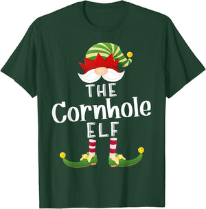 Cornhole Elf Group Christmas Funny Pajama Party T-Shirt - T-Shirt | Forest