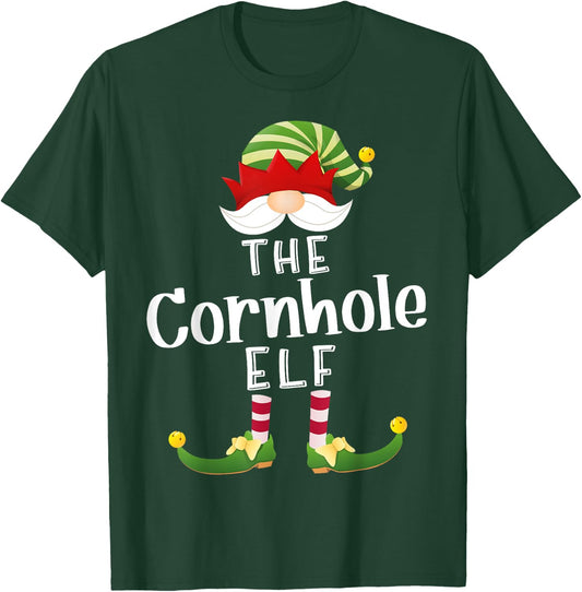 Cornhole Elf Group Christmas Funny Pajama Party T-Shirt - T-Shirt | Forest
