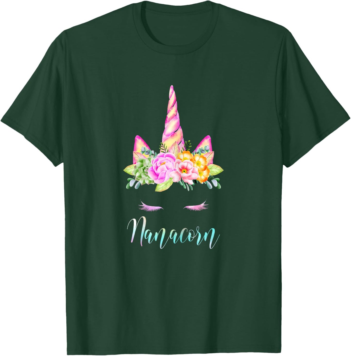 Funny Nanacorn Unicorn Costume Women Mom Mother's Day T-Shirt - T-Shirt | Forest