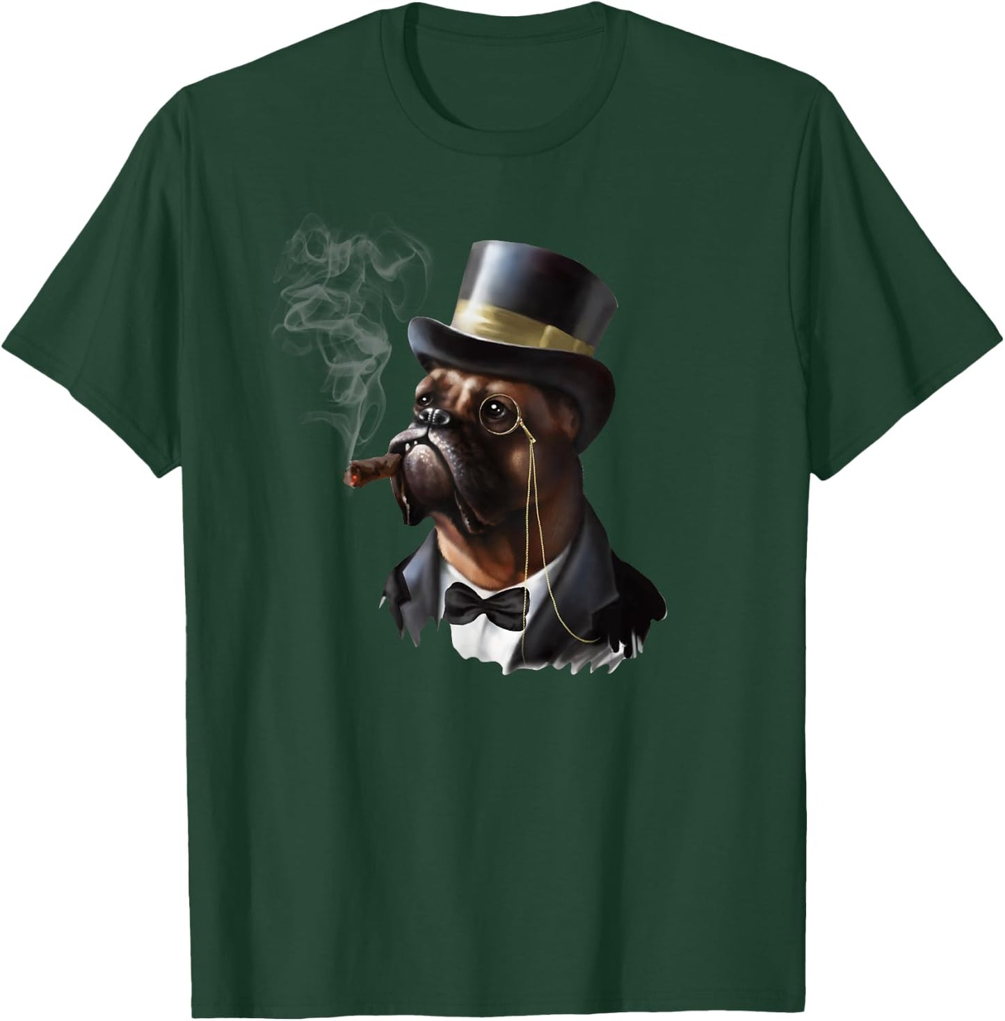 Boxer Dog Smoke Cigars Women T-Shirt - T-Shirt | Forest