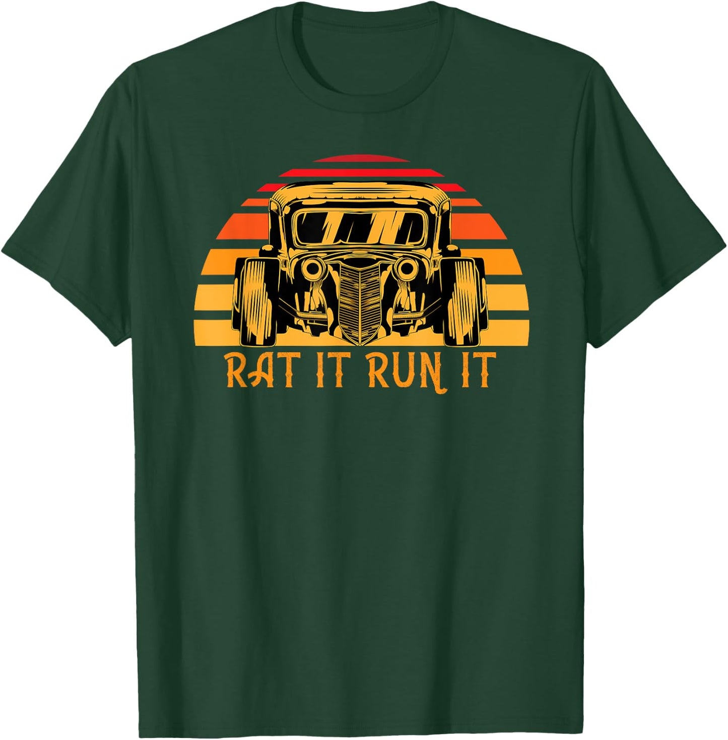 Vintage Sunset Rat It Run It For Rat Rod Build Enthusiasts T-Shirt - T-Shirt | Forest