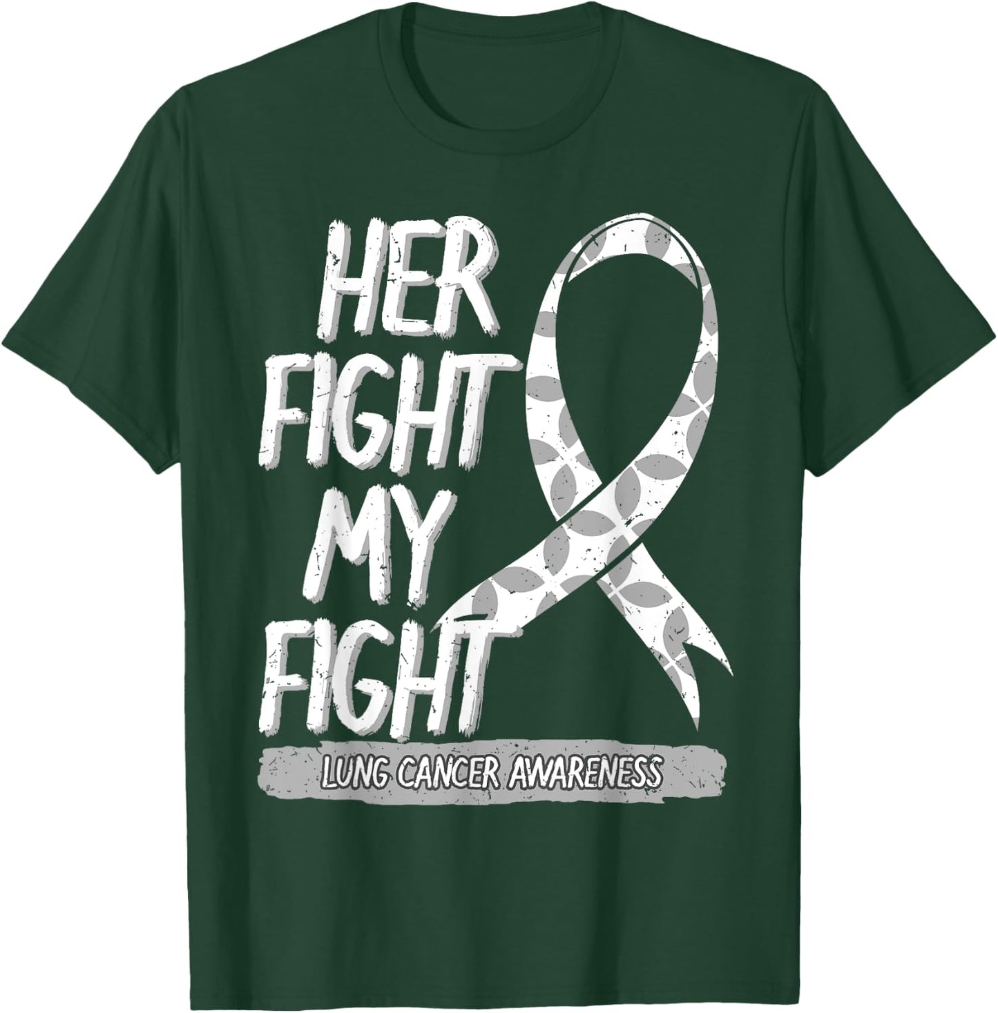 Lung Cancer Awareness White Ribbon Carcinoma Patient Gift T-Shirt - T-Shirt | Forest