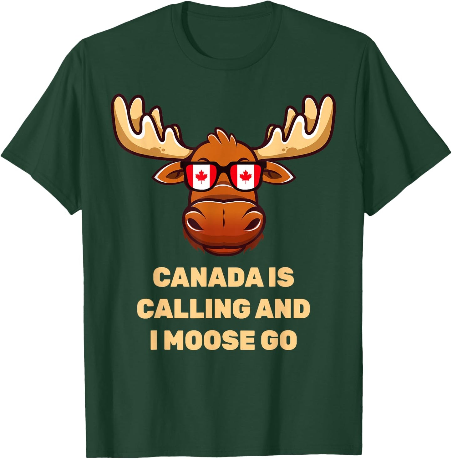 Funny Canadian Moose Flag T-Shirt - T-Shirt | Forest