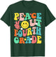 Peace Out Fourth Grade Groovy 4th Grade Last day of school T-Shirt - T-Shirt | Forest