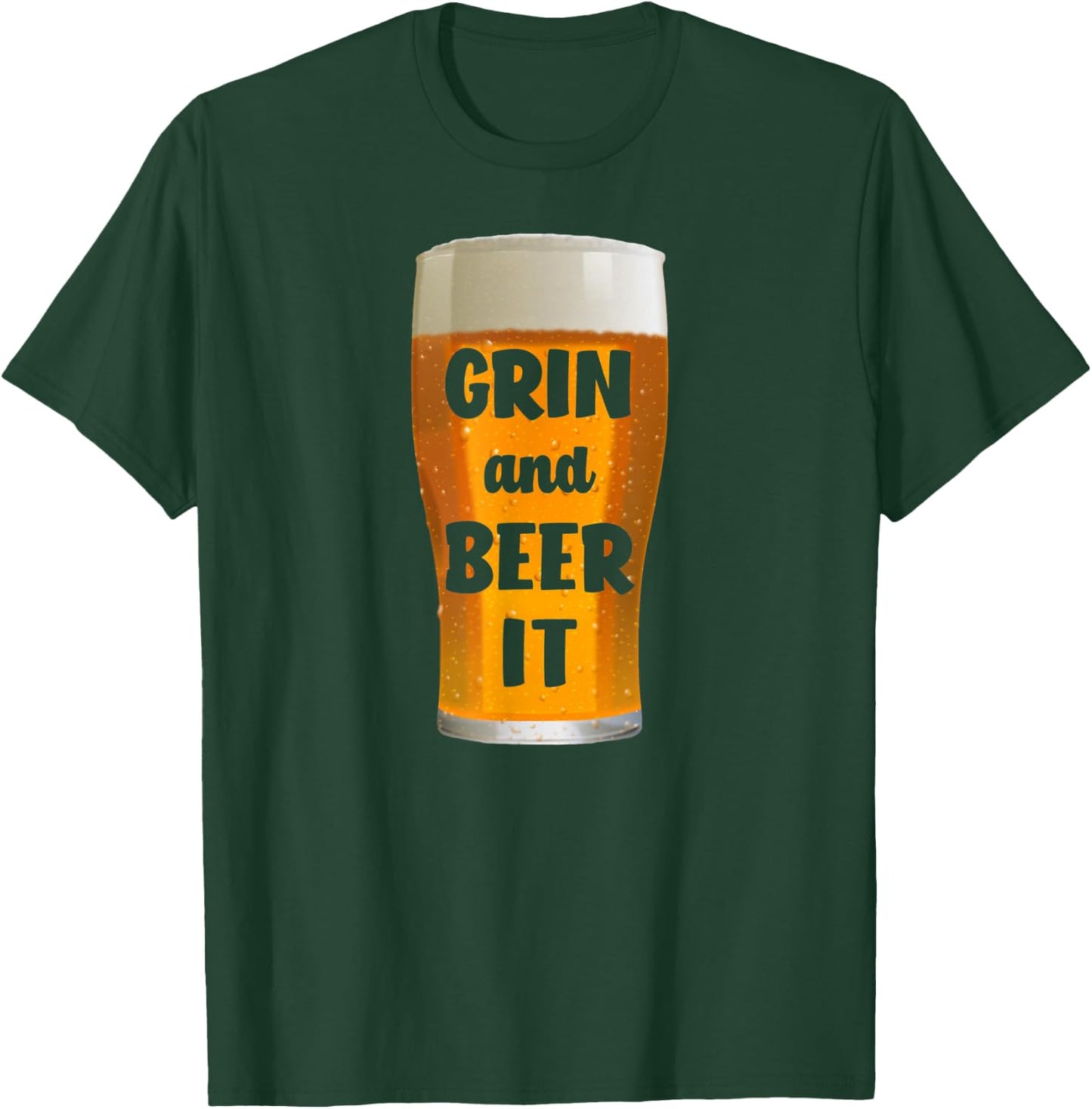 Grin and Beer It Funny Beer T-Shirt - T-Shirt | Forest