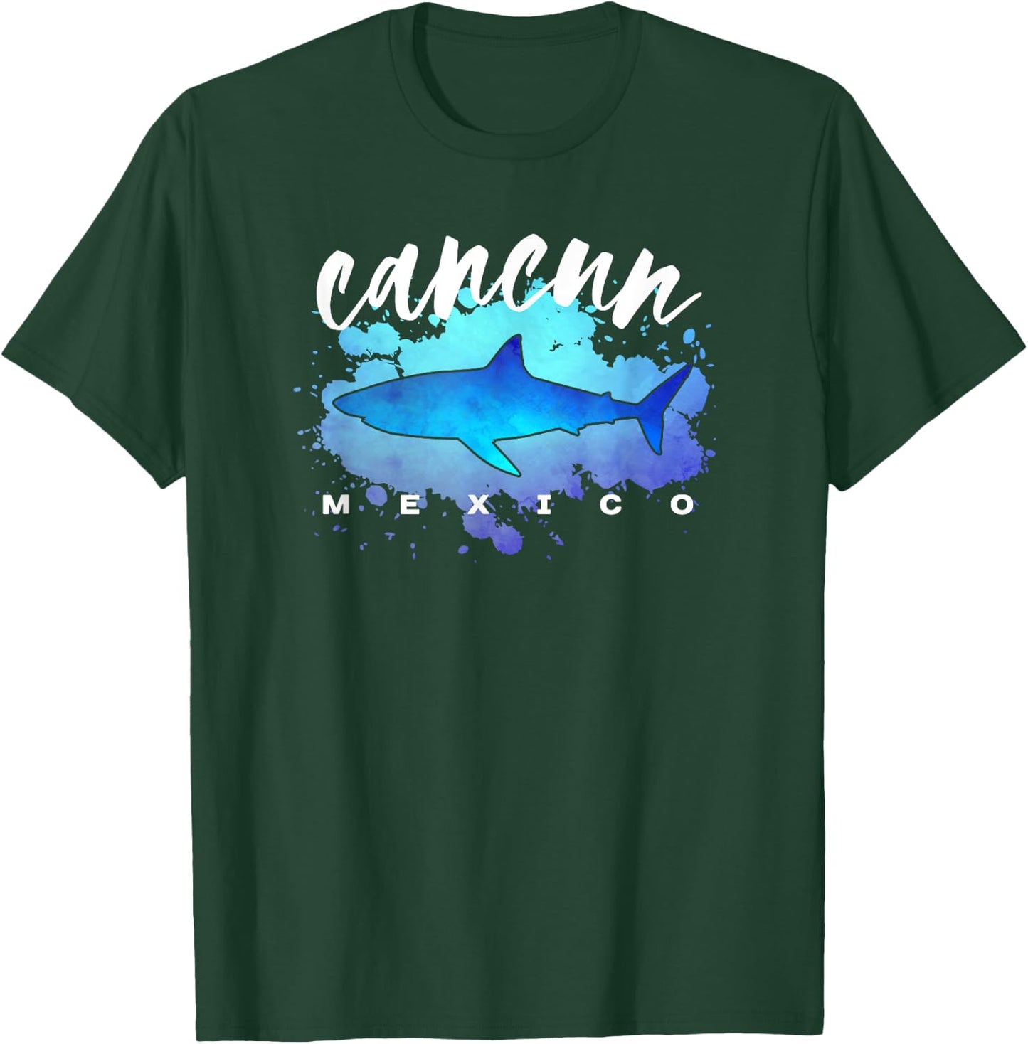 Cancun Mexico Beach Dive Spring Break Vacation Shark Graphic T-Shirt - T-Shirt | Forest