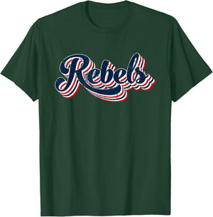 Rebels Patriotic USA America Proud 4th of July Retro Graphic T-Shirt - T-Shirt | Forest