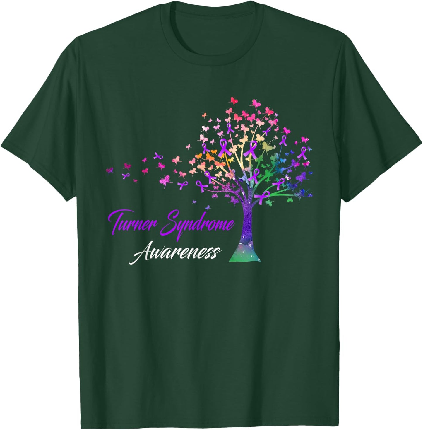 Tree Ribbon Turner Syndrome Awareness T-Shirt - T-Shirt | Forest