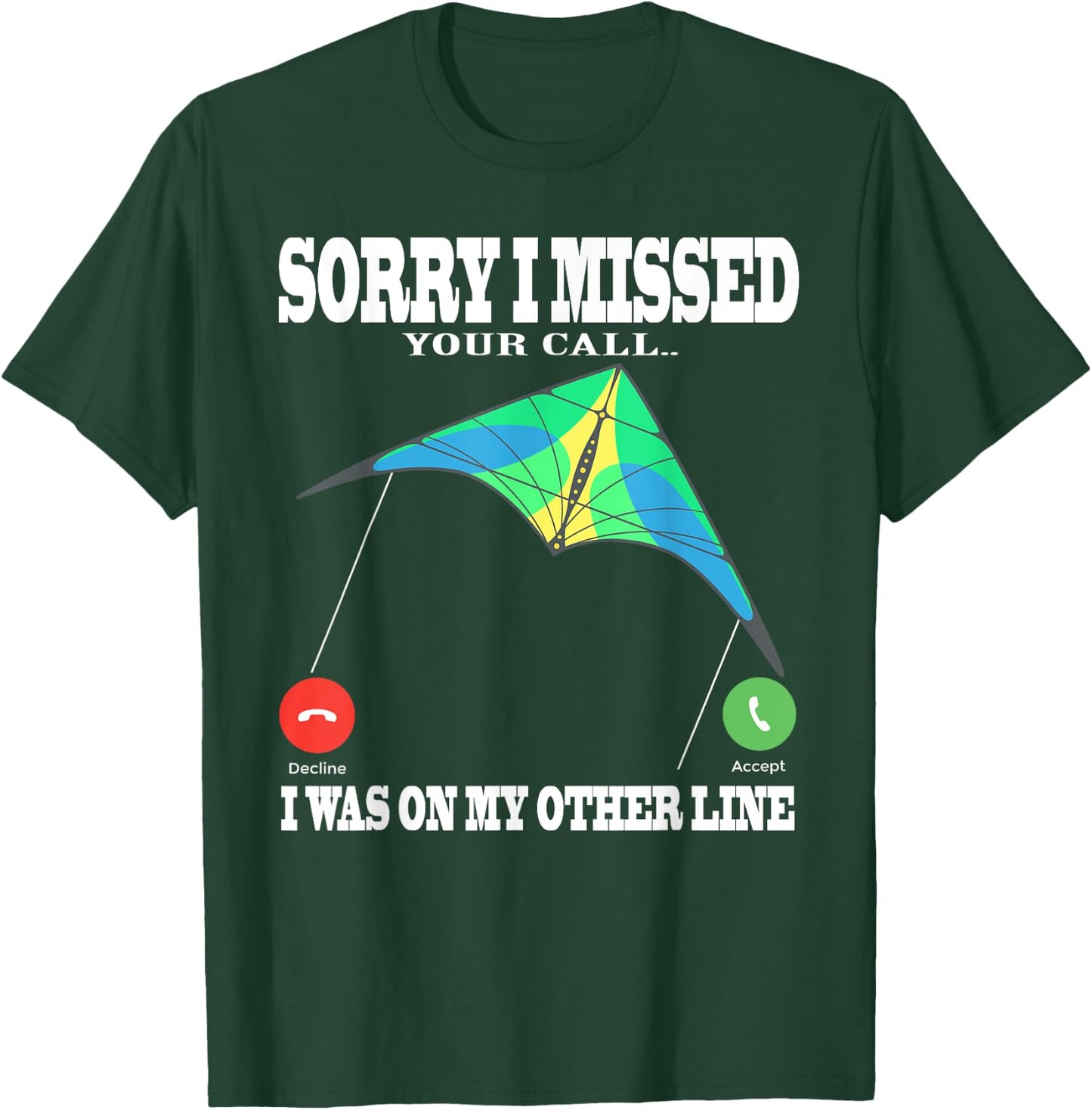 parafoil kite missed call Other line and stunt kites T-Shirt - T-Shirt | Forest