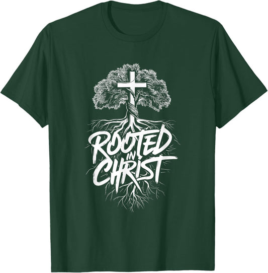 Jesus and God Believers Brand Rooted in Christ Faith Christian Religious , Small, Black T-Shirt - T-Shirt | Forest