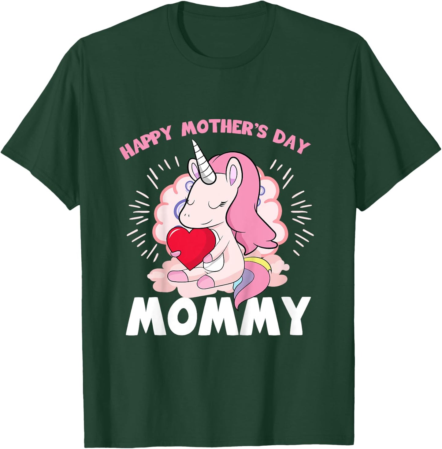 Happy Mothers Day Mommy Daughter To Mom Unicorn Toddler Girl T-Shirt - T-Shirt | Forest