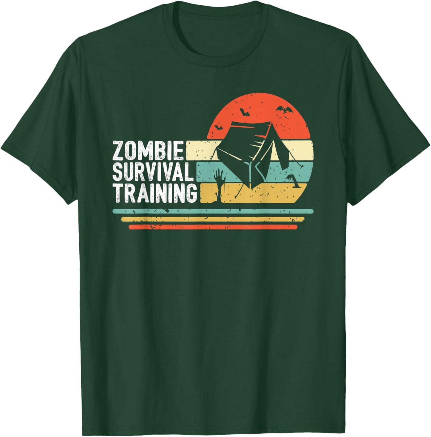 Halloween Camping Gift Scary Camper Zombie Survival Training T-Shirt - T-Shirt | Forest