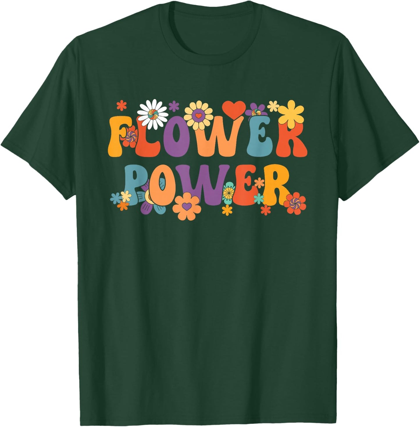 Flower Power | Groovy Vintage | Hippy Hippies T-Shirt - T-Shirt | Forest