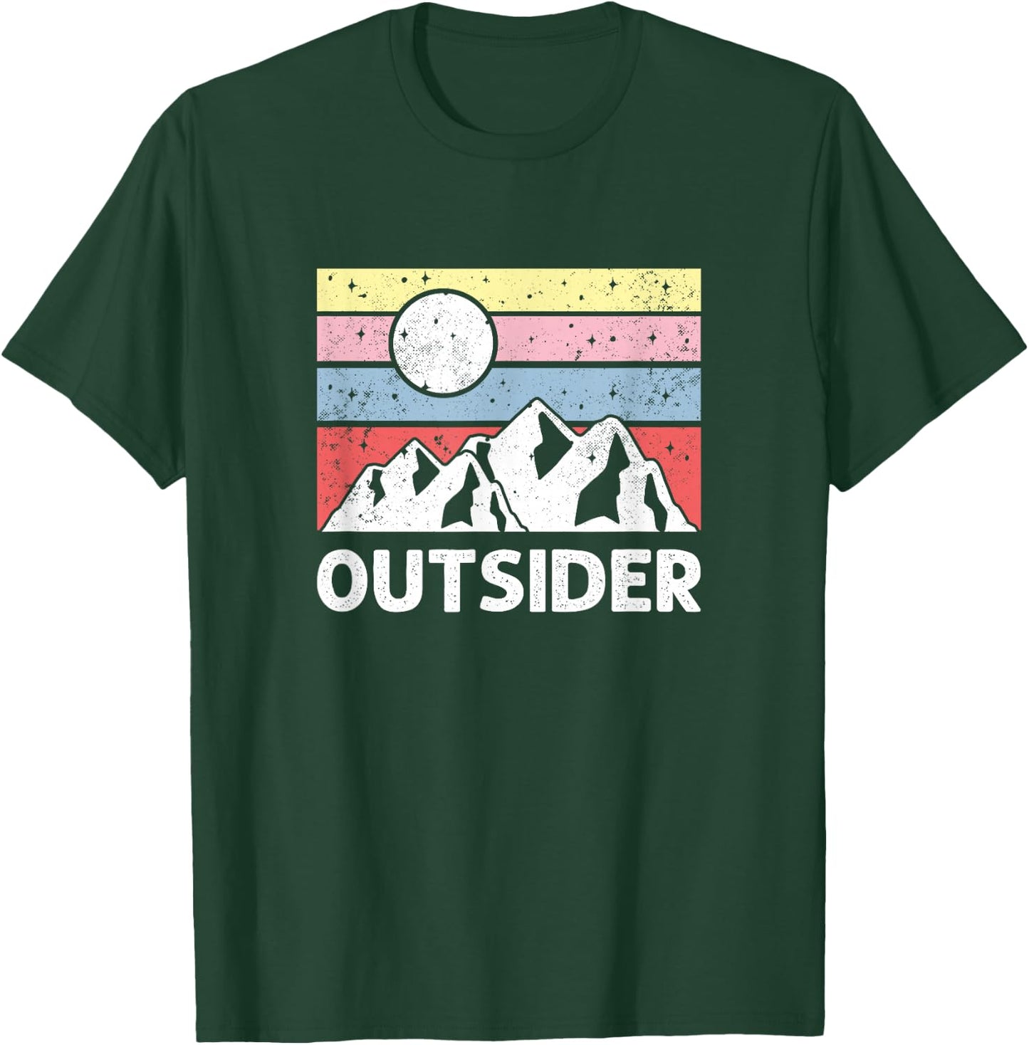Outsider - Retro Mountain Hiking Outdoor Lover T-Shirt - T-Shirt | Forest
