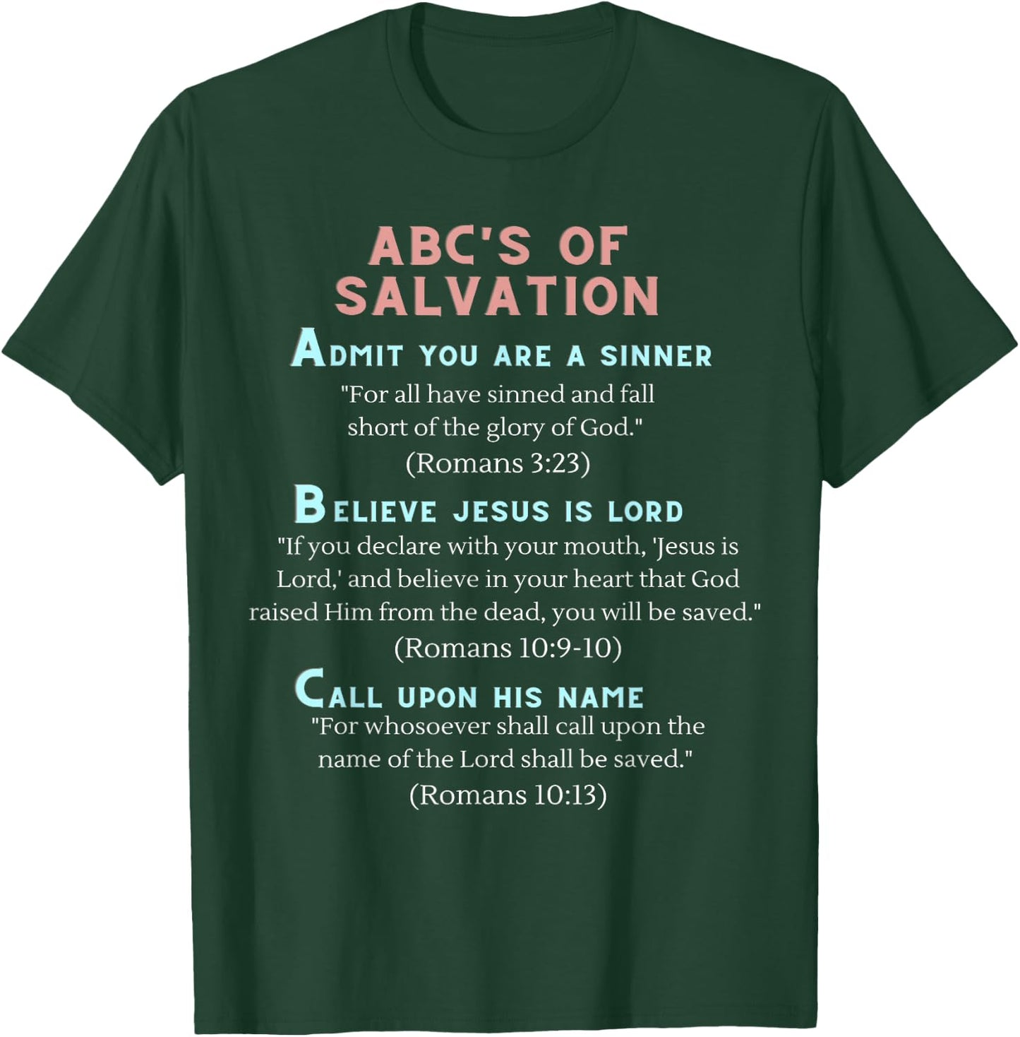 ABC's of Salvation T-Shirt - T-Shirt | Forest