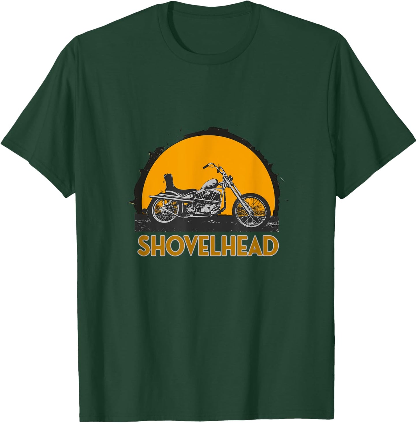 Old School HD Shovelhead Chopper Bobber Motorcycle Biker T-Shirt - T-Shirt | Forest