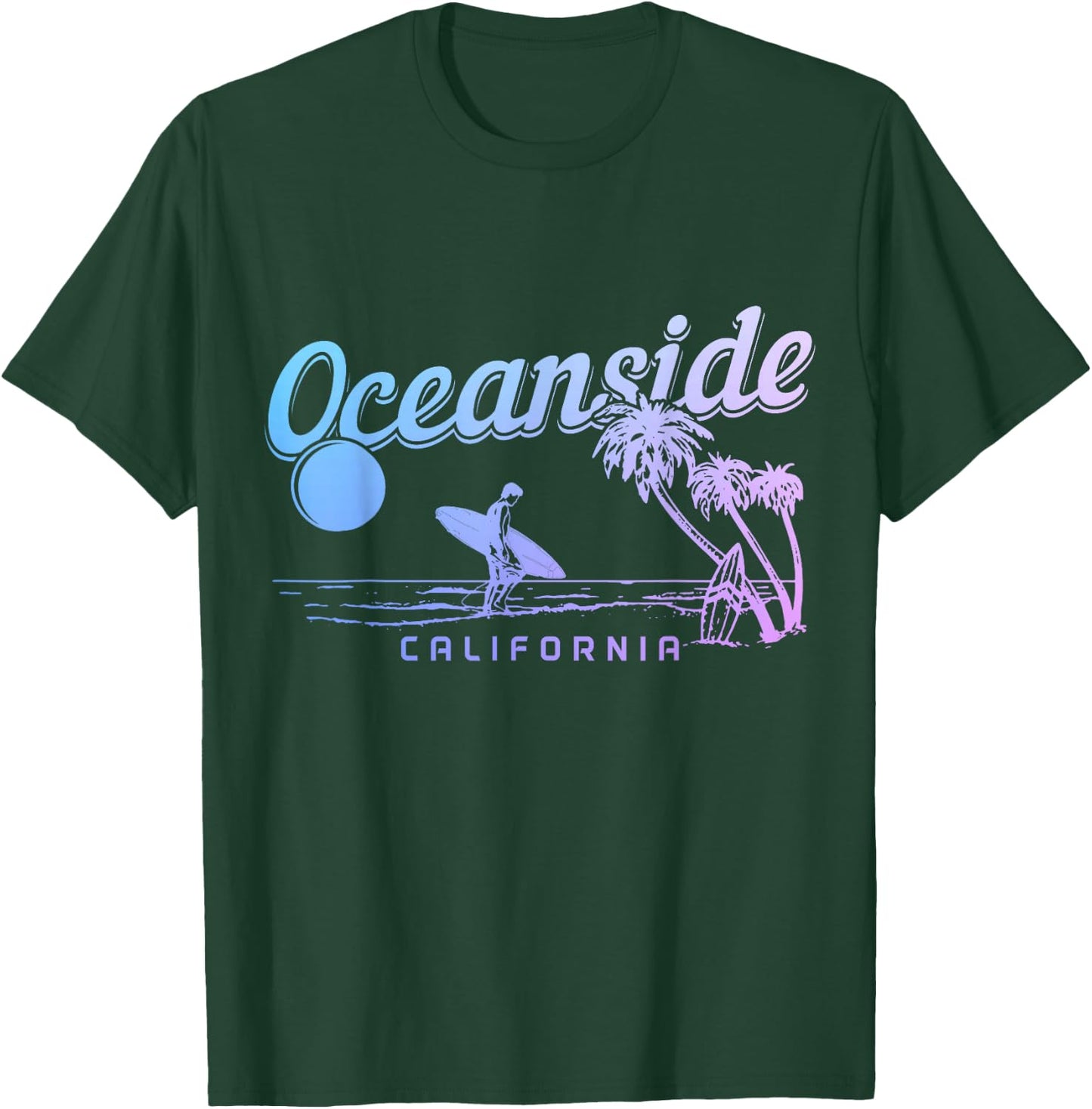 Oceanside California Surf Beach Vintage Souvenir Surfer T-Shirt - T-Shirt | Forest