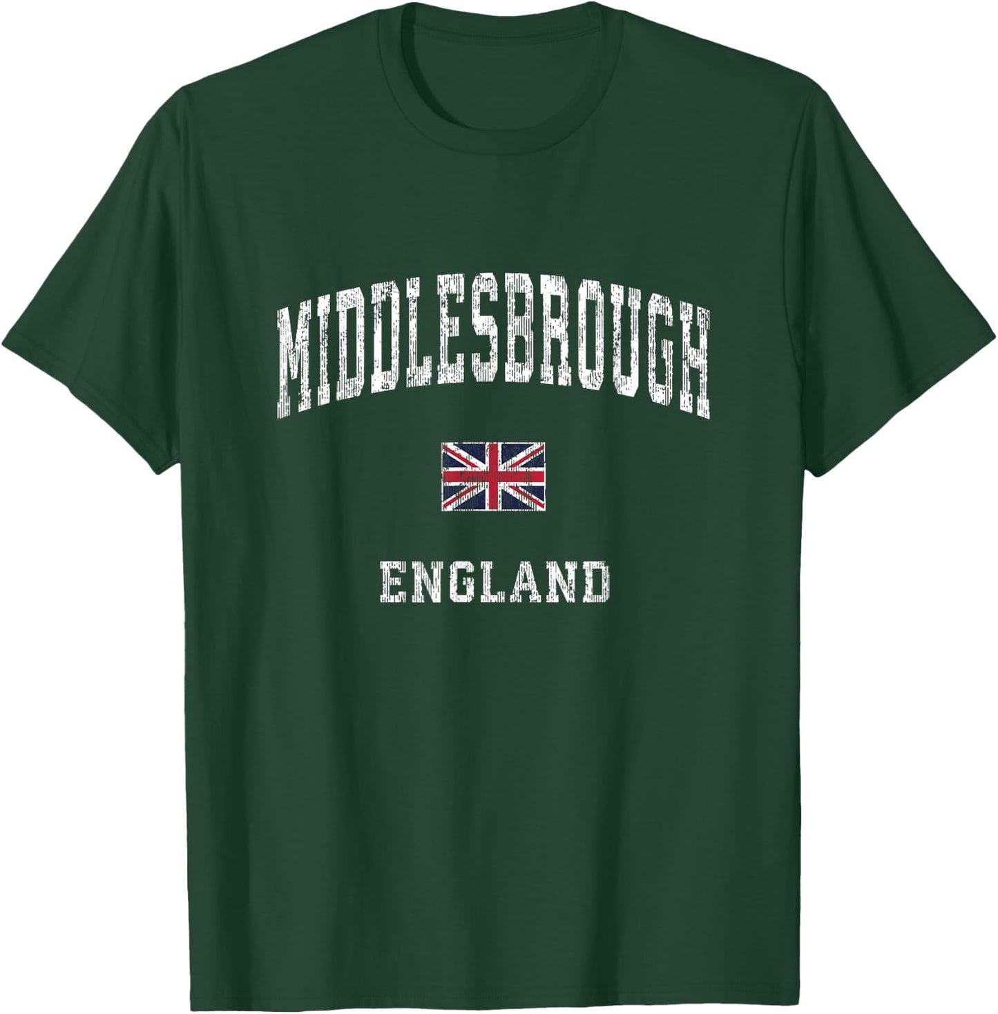 Middlesbrough England Vintage Athletic Sports Design T-Shirt - T-Shirt | Forest