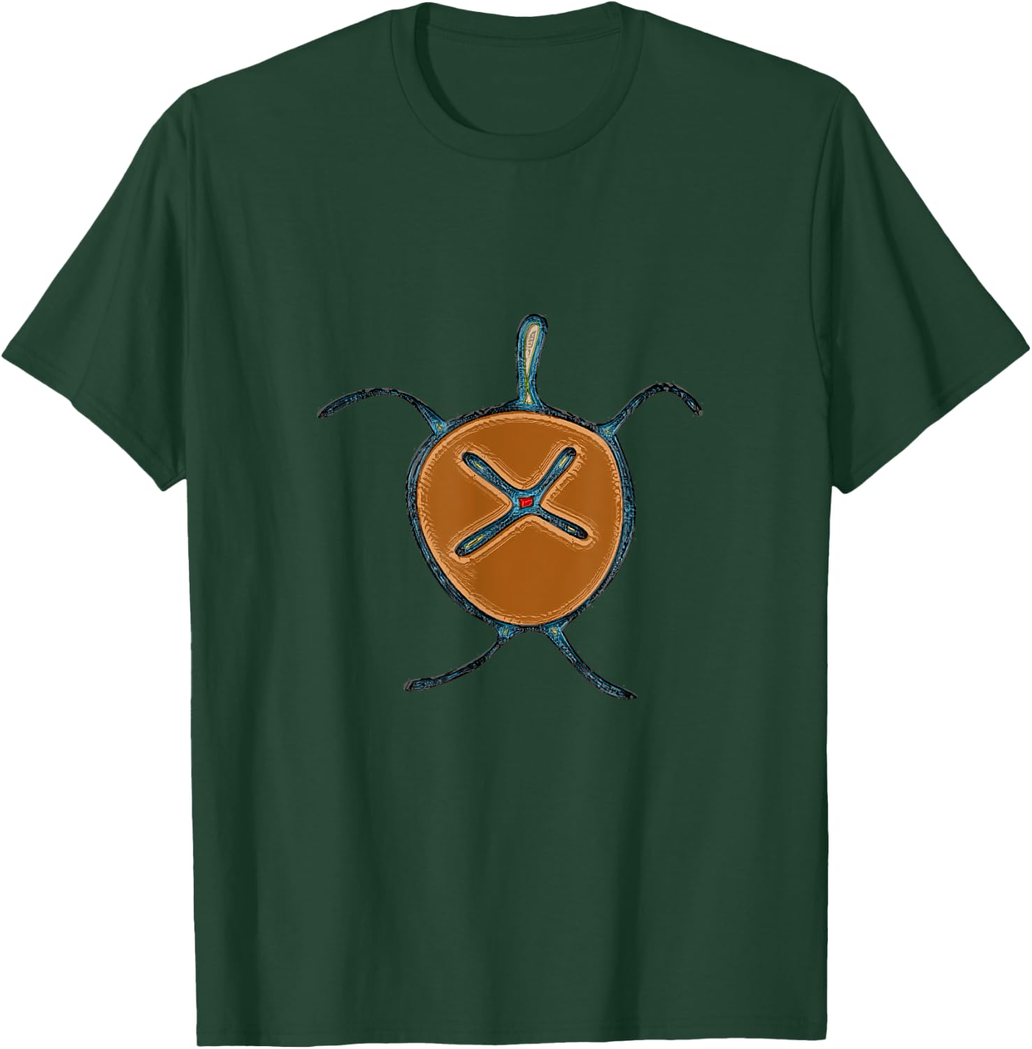 Taino Turtle Symbol Puerto Rico Indigenous T-Shirt - T-Shirt | Forest