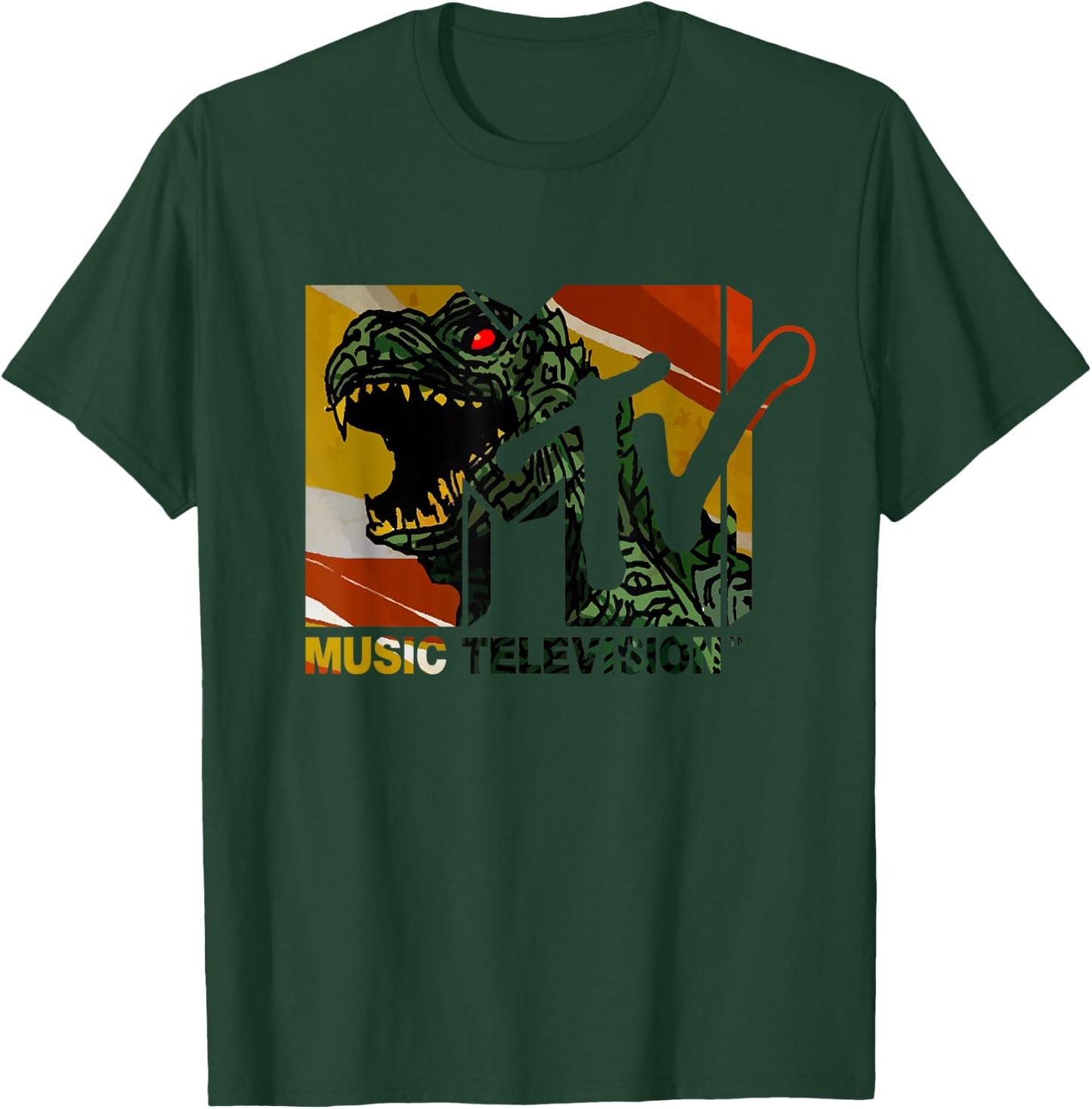 Mademark x MTV - MTV Logo Monster will Eat You Vintage Graphic Men & Women T-Shirt - T-Shirt | Forest