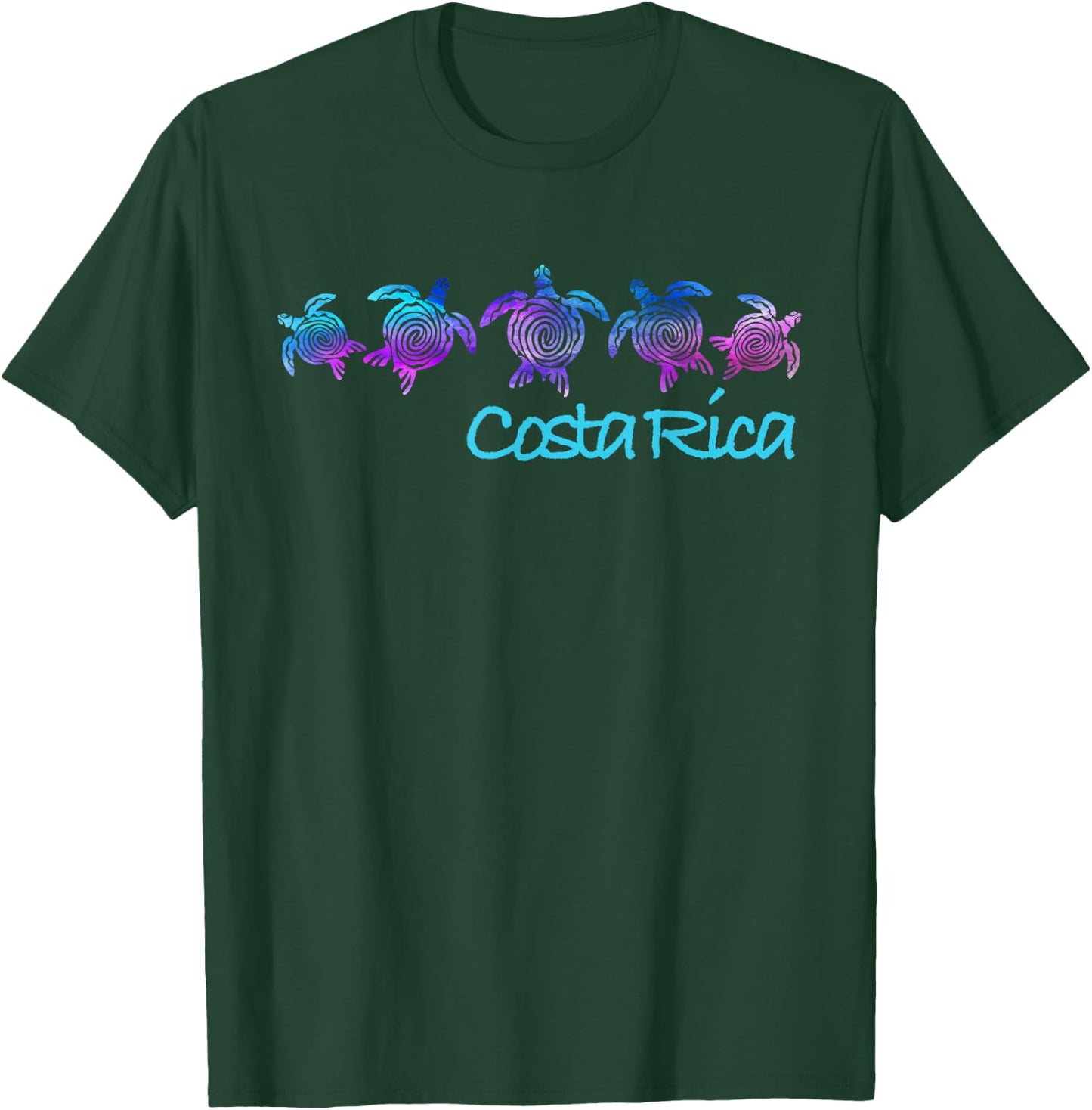 Costa Rica Beach Design/Tribal Turtle Gift T-Shirt - T-Shirt | Forest