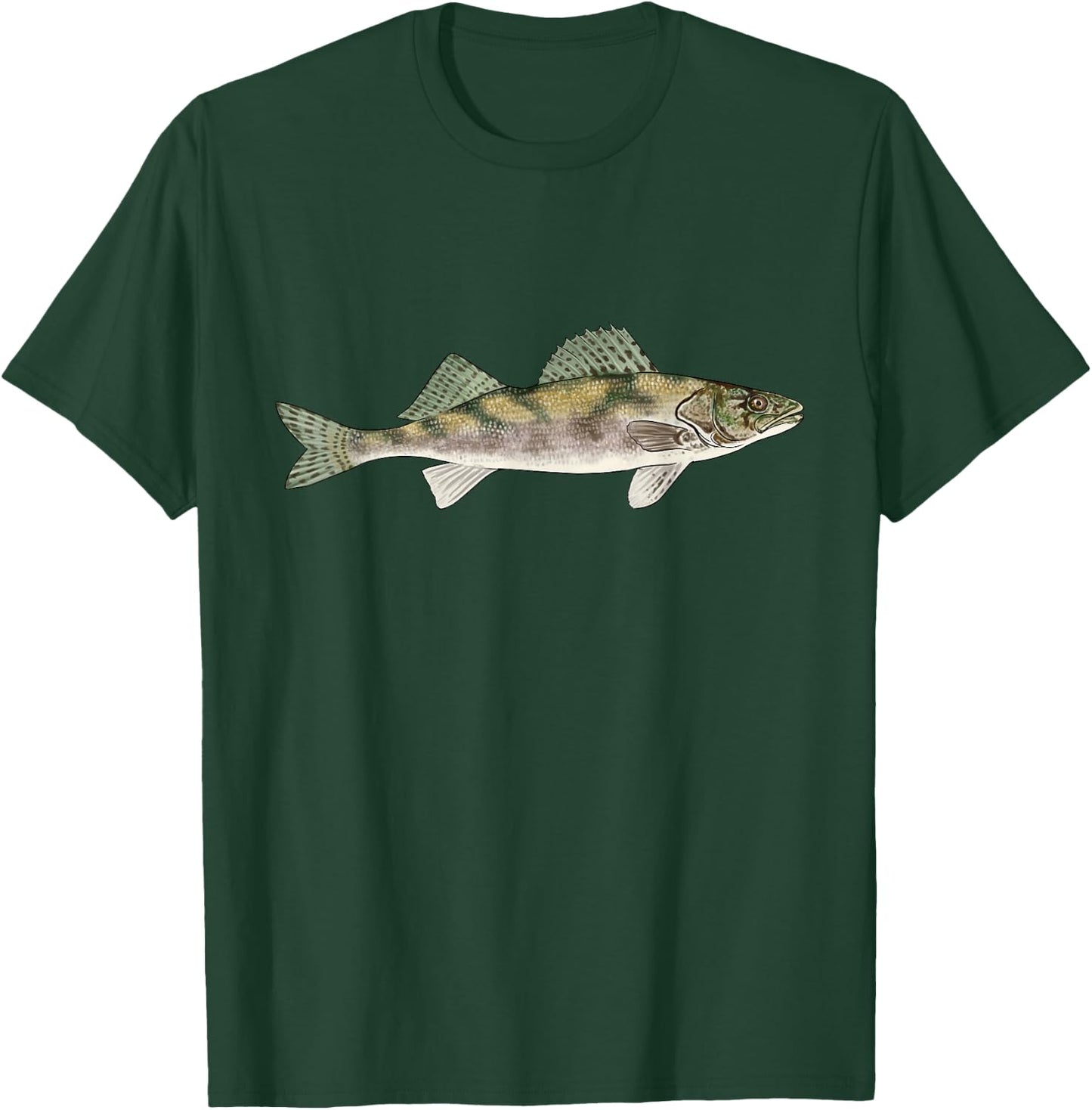 Sauger Fishing Graphic American Freshwater Fish Angler Gift T-Shirt - T-Shirt | Forest