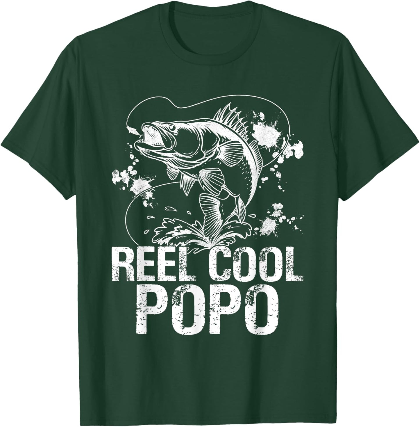 Reel Cool Popo Fishing Happy Father's Day Fisherman Men T-Shirt - T-Shirt | Forest