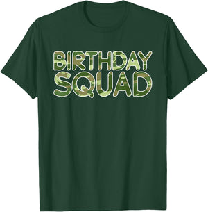 Birthday Squad Camouflage Theme Military Soldiers Party T-Shirt - T-Shirt | Forest