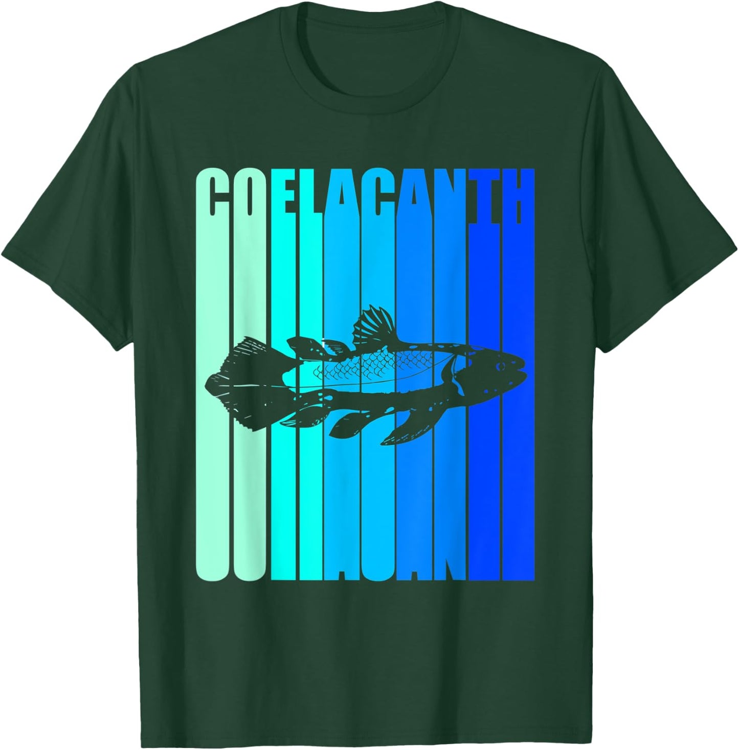 Colorful Text Coelacanth T-Shirt - T-Shirt | Forest