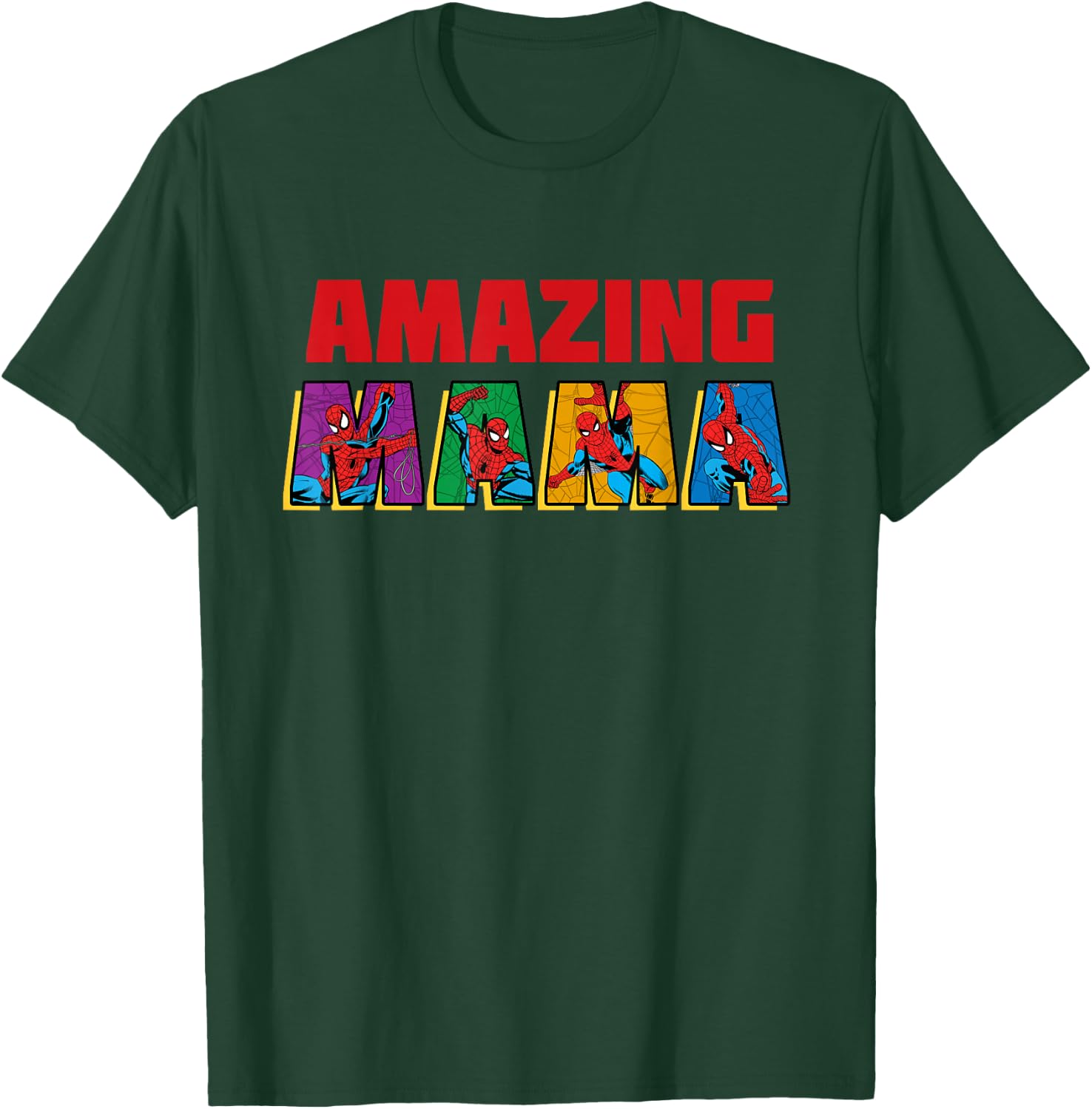 Marvel Spider-Man Amazing Mama Mom Birthday Mother’s Day T-Shirt - T-Shirt | Forest