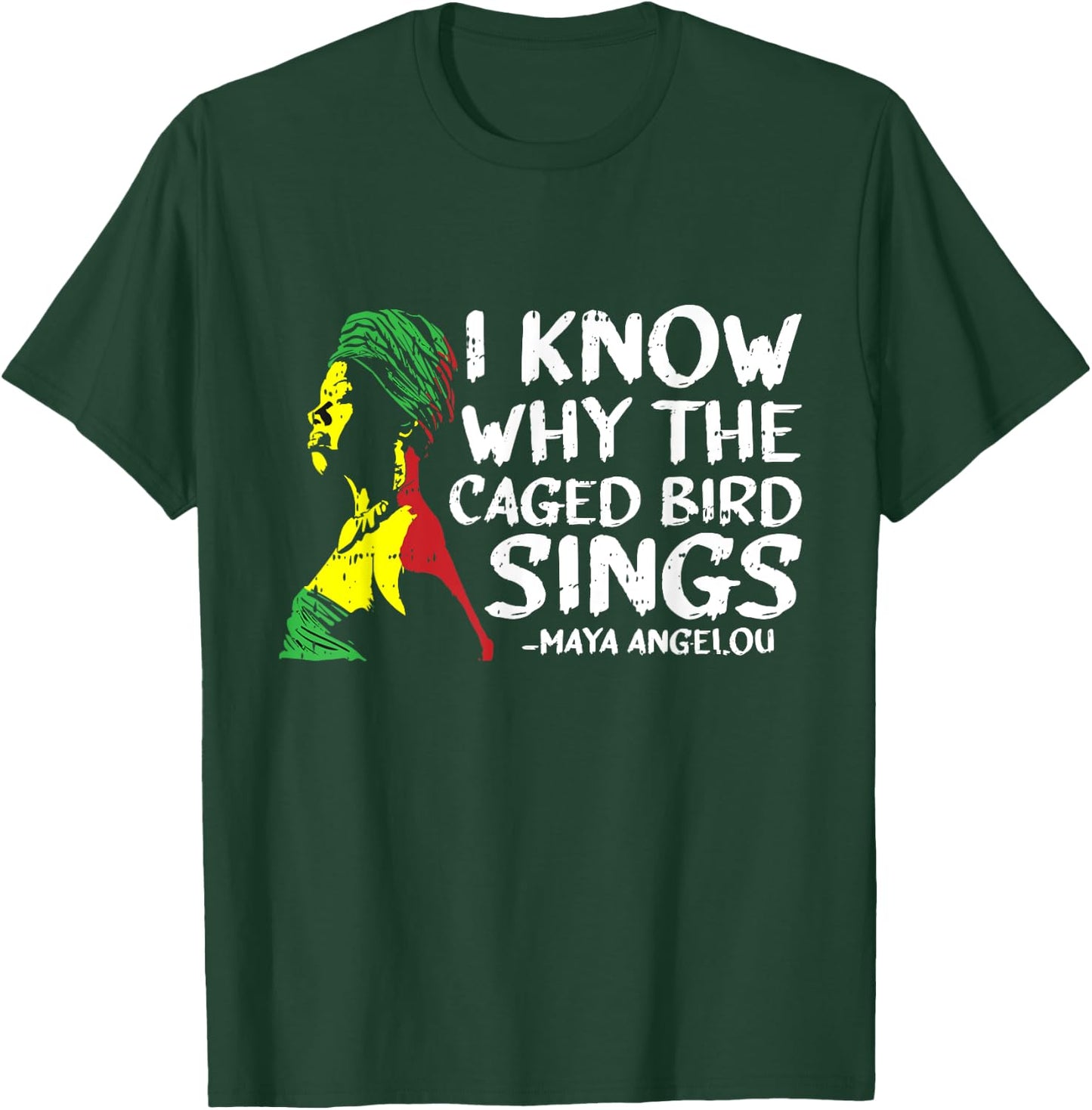 I Know Why The Caged Bird Sings Cool African American Gifts T-Shirt - T-Shirt | Forest