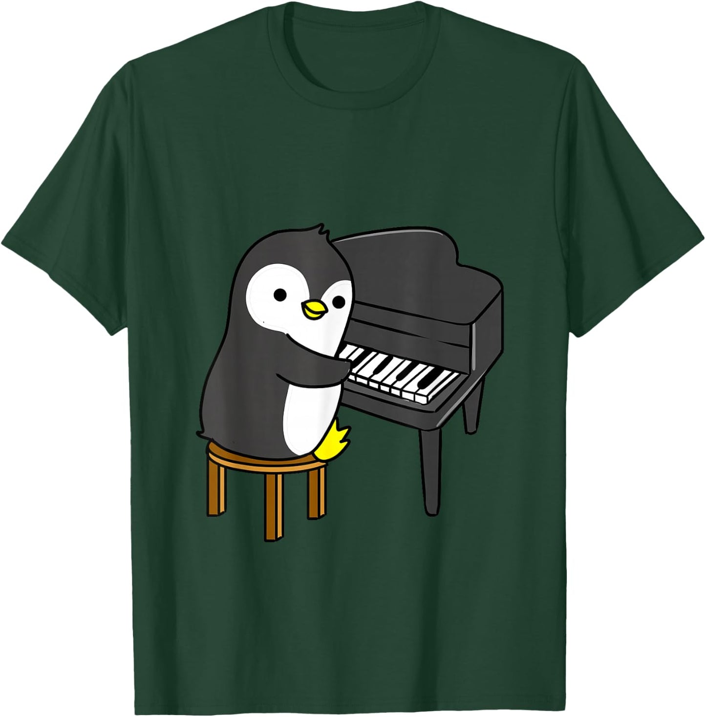 Penguin Playing Piano T-Shirt - T-Shirt | Forest