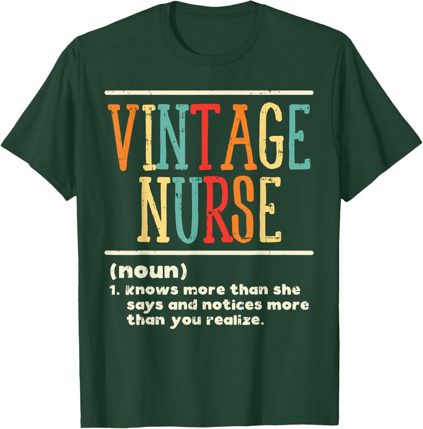 Vintage Nurse Definition Funny Nursing RN ER ED ICU L&D Gift T-Shirt - T-Shirt | Forest