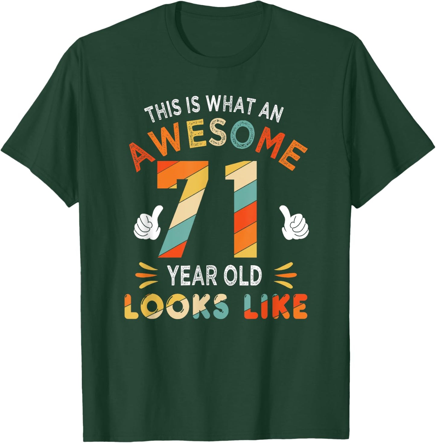 71st Birthday Gift 71 Years Old looks Like Funny 71st Bday T-Shirt - T-Shirt | Forest