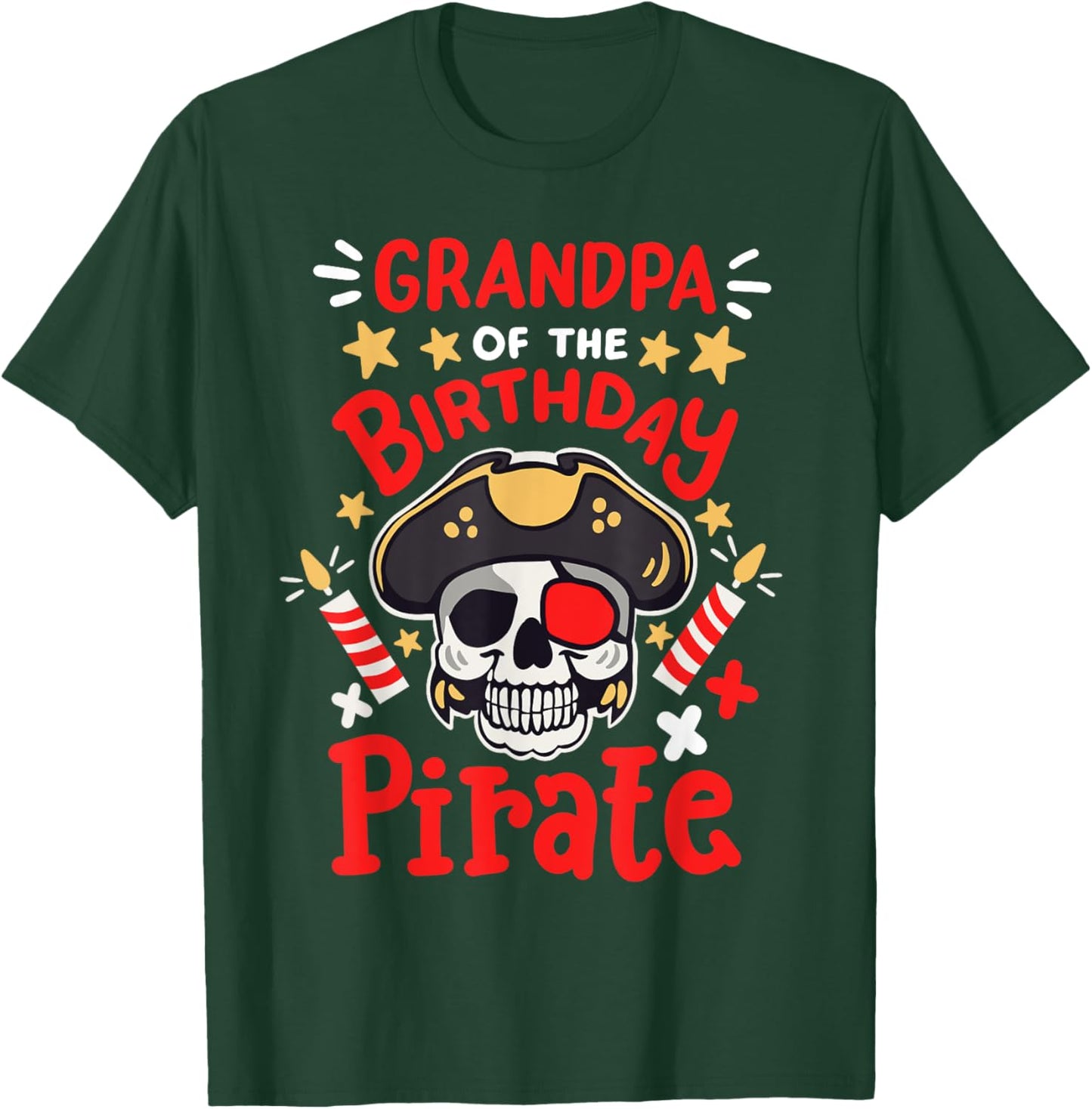 Grandpa Of The Birthday Pirate Party Family Matching Men T-Shirt - T-Shirt | Forest