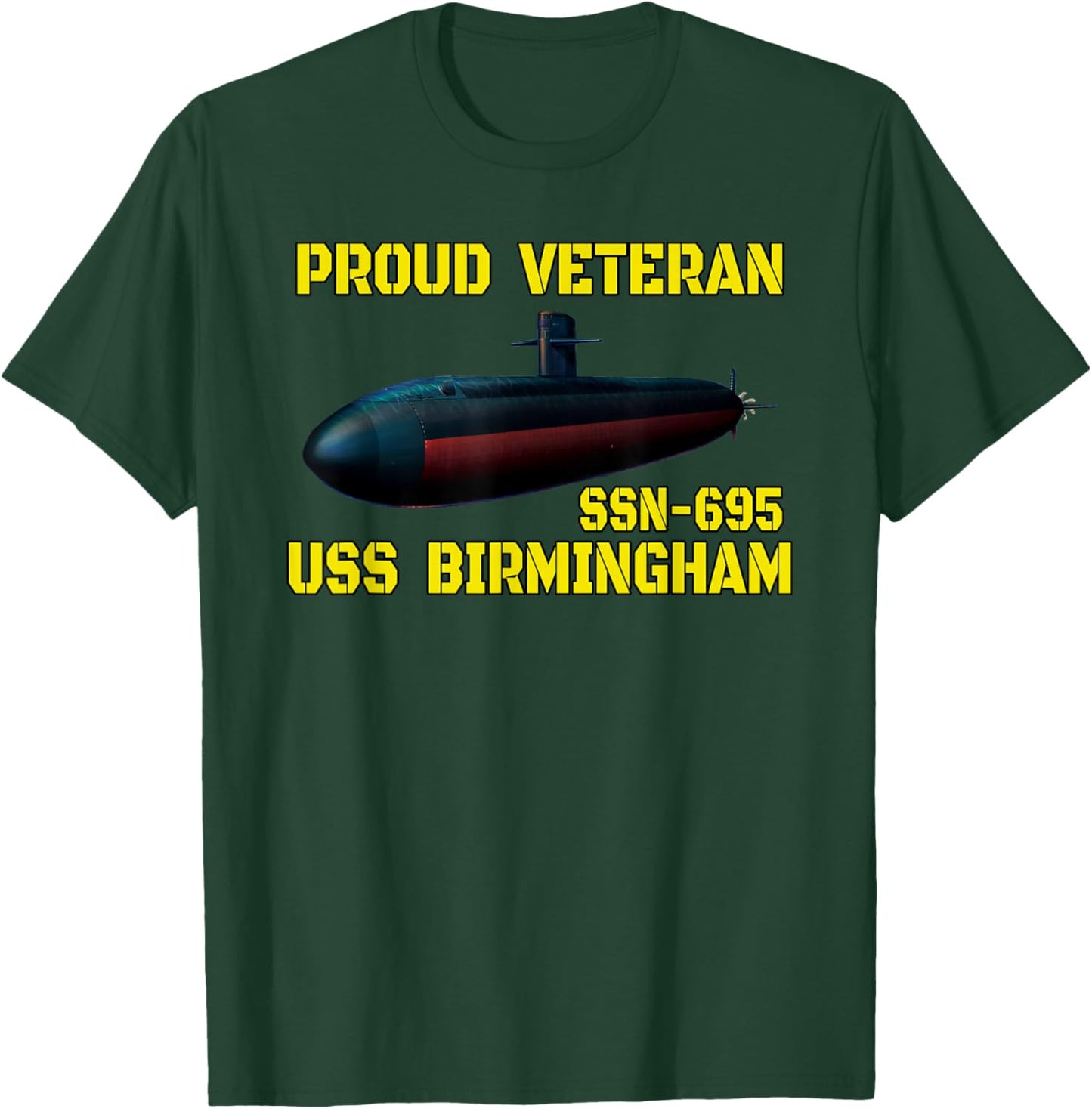 USS Birmingham SSN-695 Submarine Veterans Day Father Grandpa T-Shirt - T-Shirt | Forest