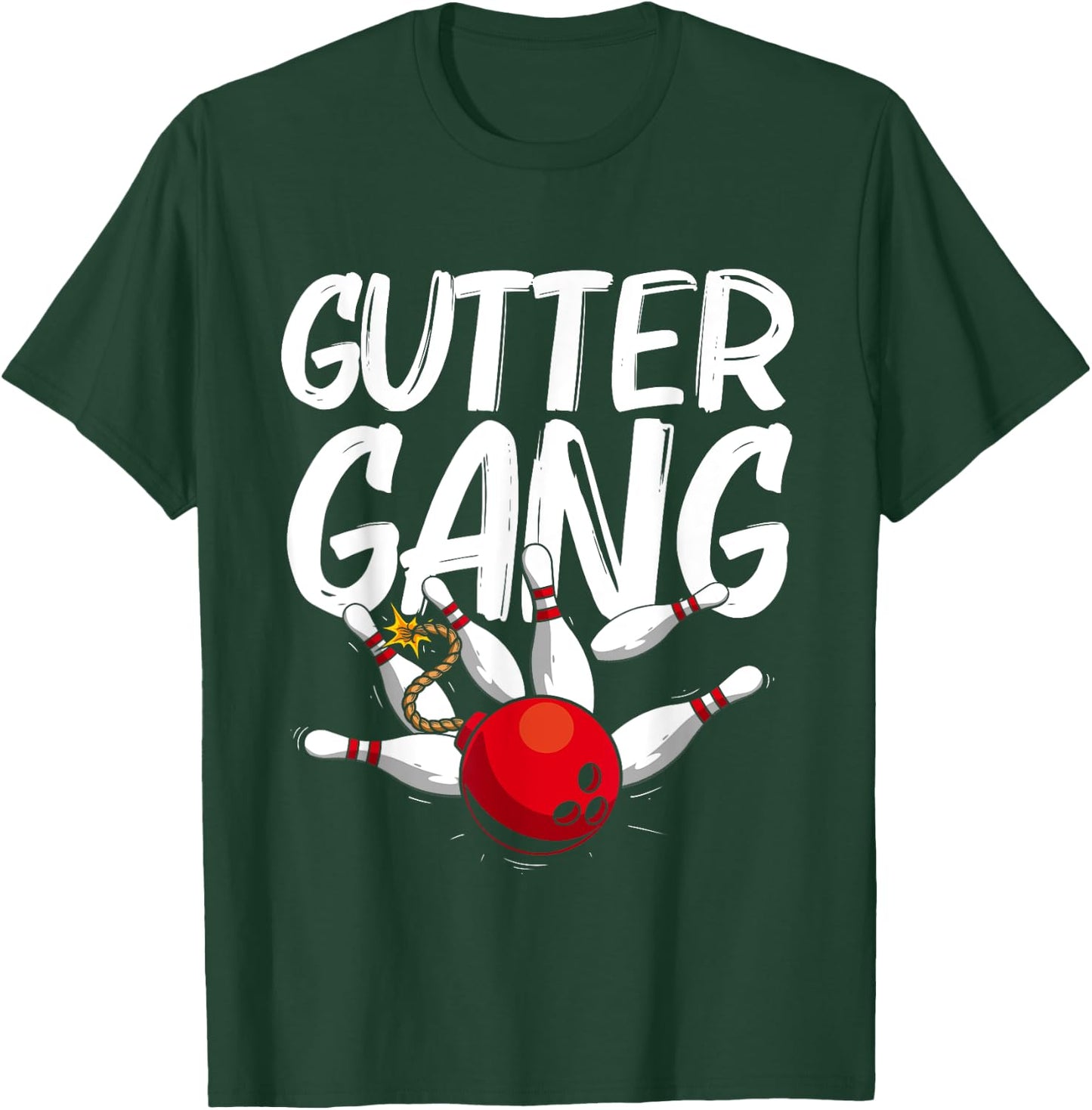 Funny Bowling Gift Women Cool Gutter Gang Bowlers T-Shirt - T-Shirt | Forest