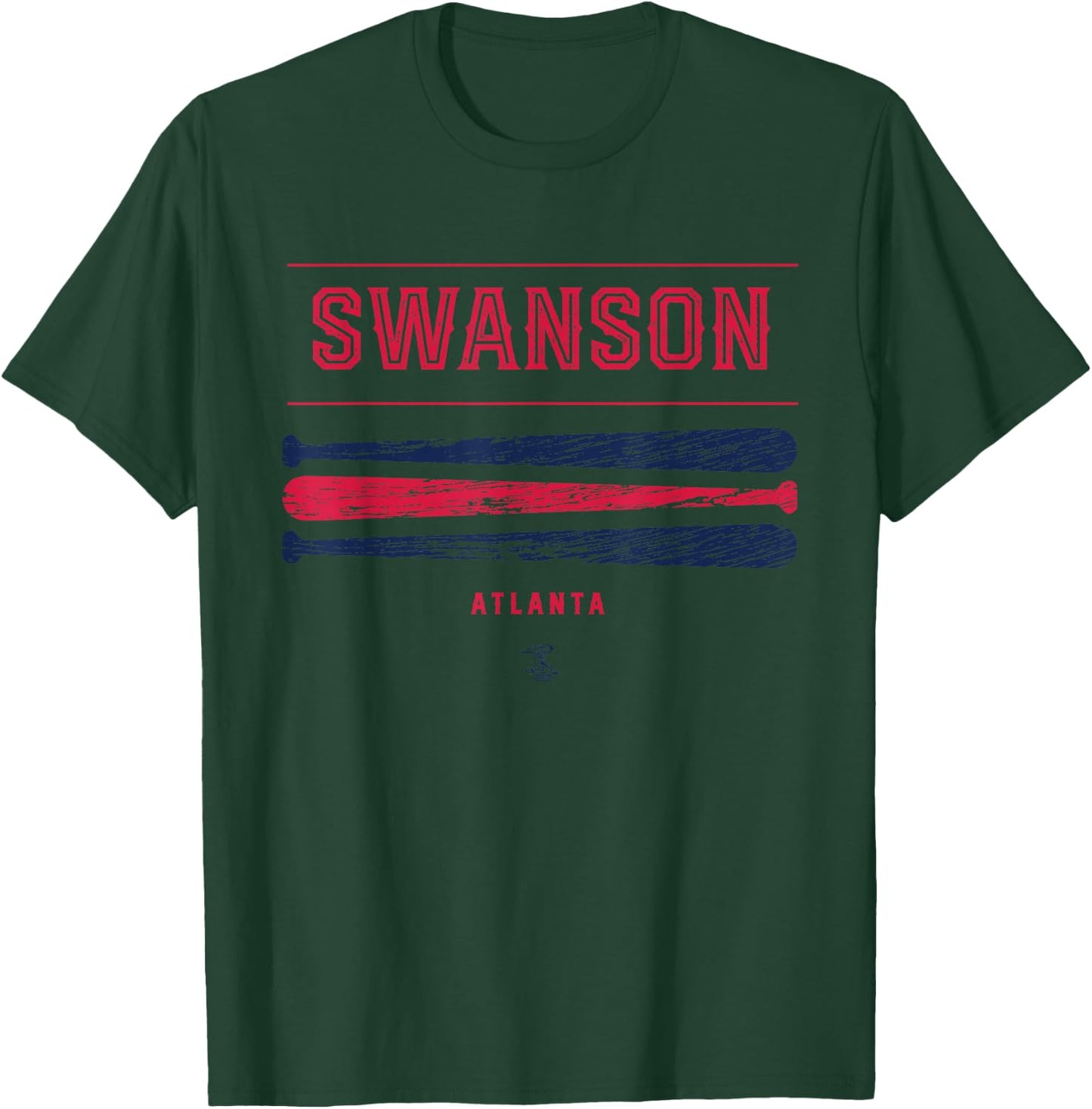 Dansby Swanson Vintage Baseball Bat Gameday T-Shirt - T-Shirt | Forest