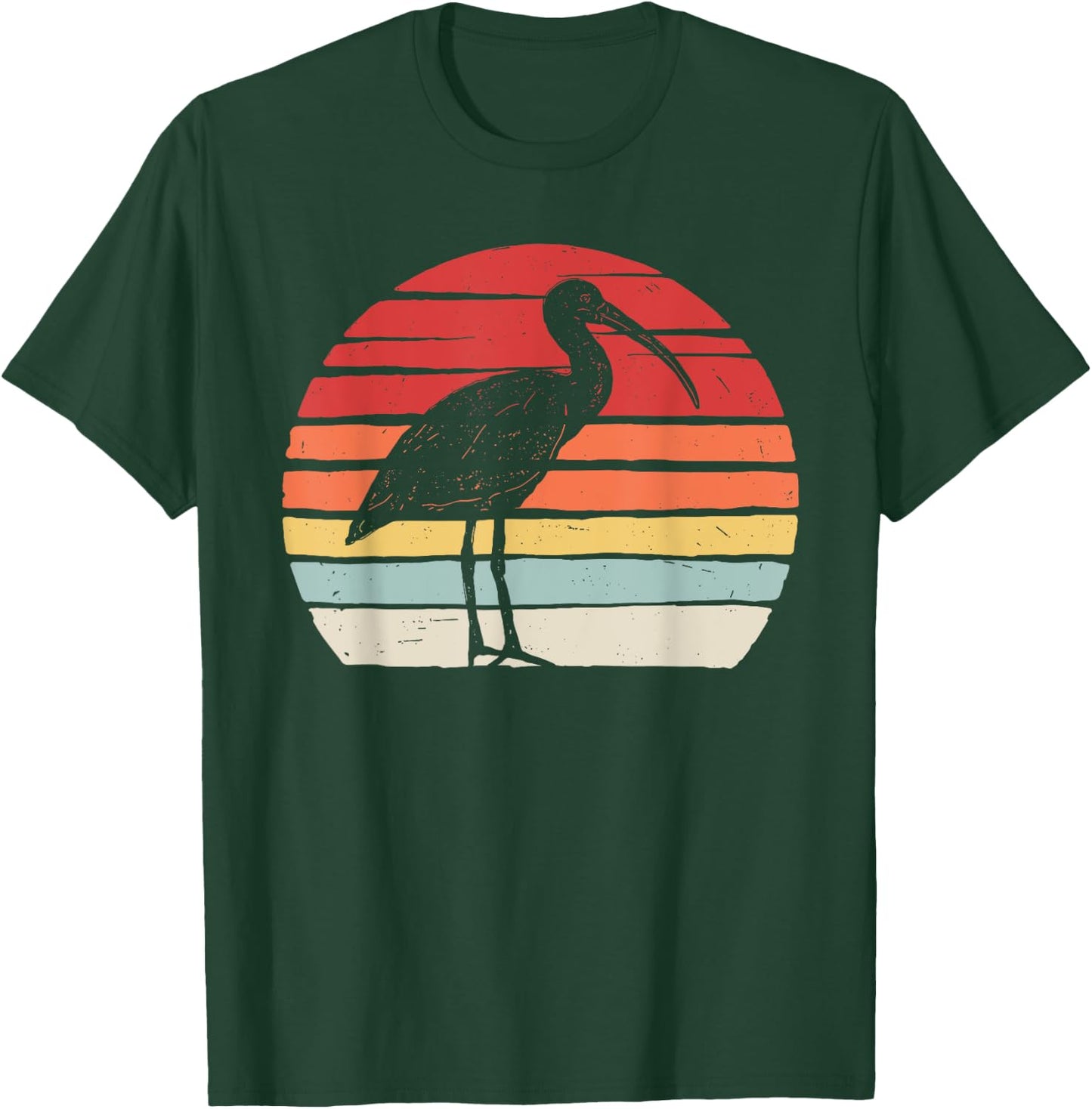 Catch Some Rays Vintage Retro Ibis Bird Graphic - Women's Adults Black Small Classic Fit Short Sleeve T-Shirt - T-Shirt | Forest