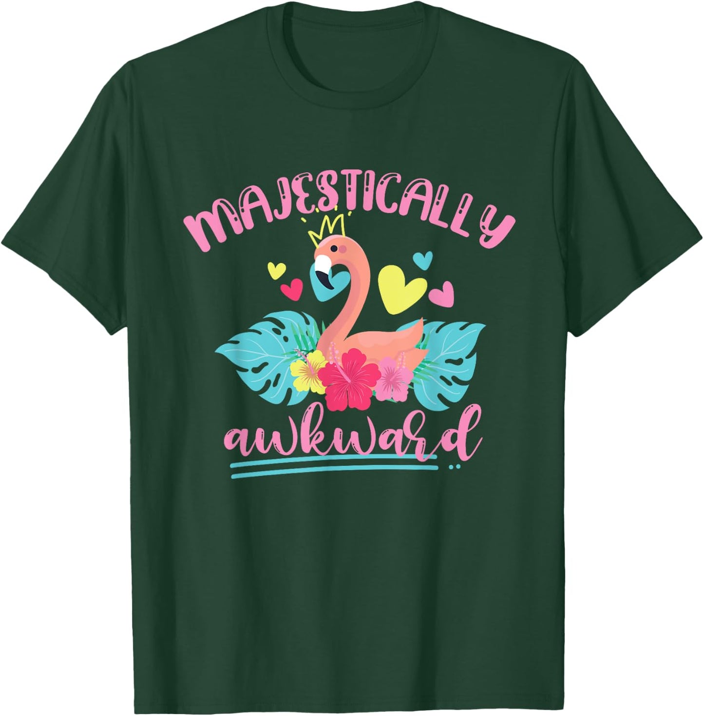 Majestically Awkward Flamingo T-Shirt - T-Shirt | Forest