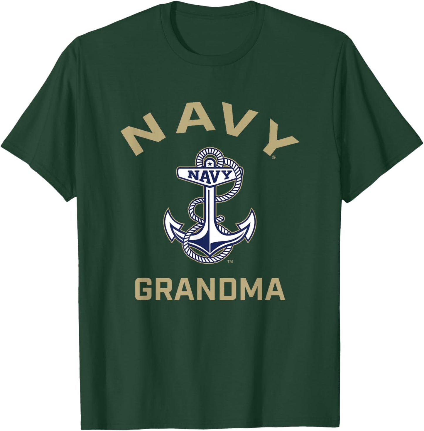 US Naval Academy Navy Midshipmen Arched Grandma T-Shirt - T-Shirt | Forest