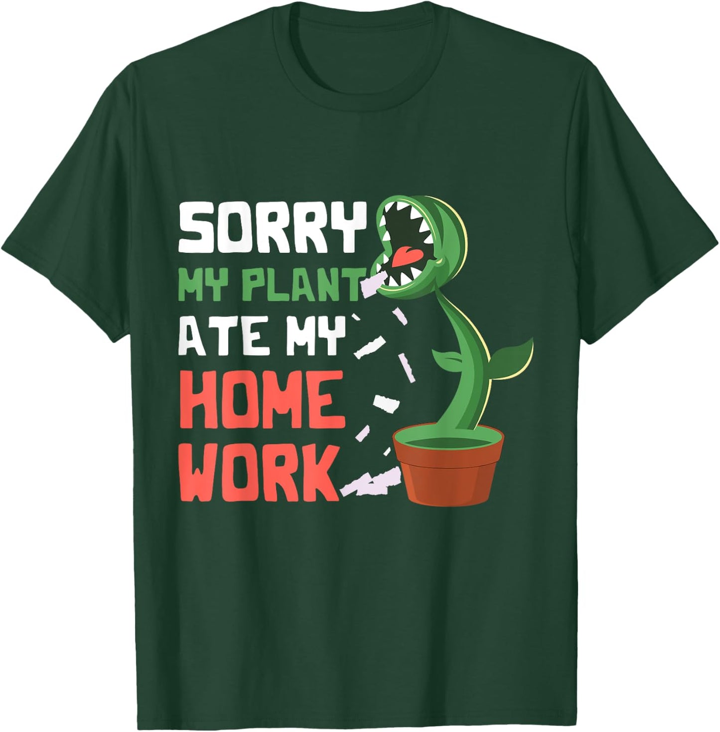 My Plant Ate My Homework Venus Fly Trap Kids School Student T-Shirt - T-Shirt | Forest