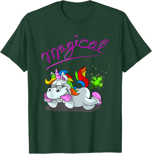 Unicorn Magical Fart | Cool Farting Horses Funny Joke Gift T-Shirt - T-Shirt | Forest