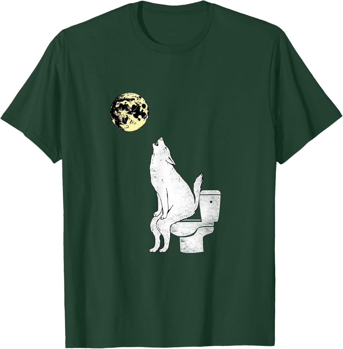 Wolf on The Toilet Gift T-Shirt - T-Shirt | Forest